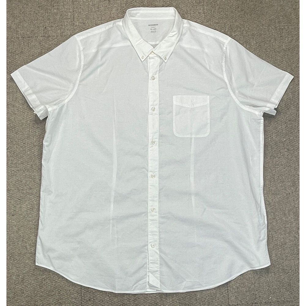 Bonobos Standard Fit Men's White Button Down Short Sleeve Shirt Size 4XL
